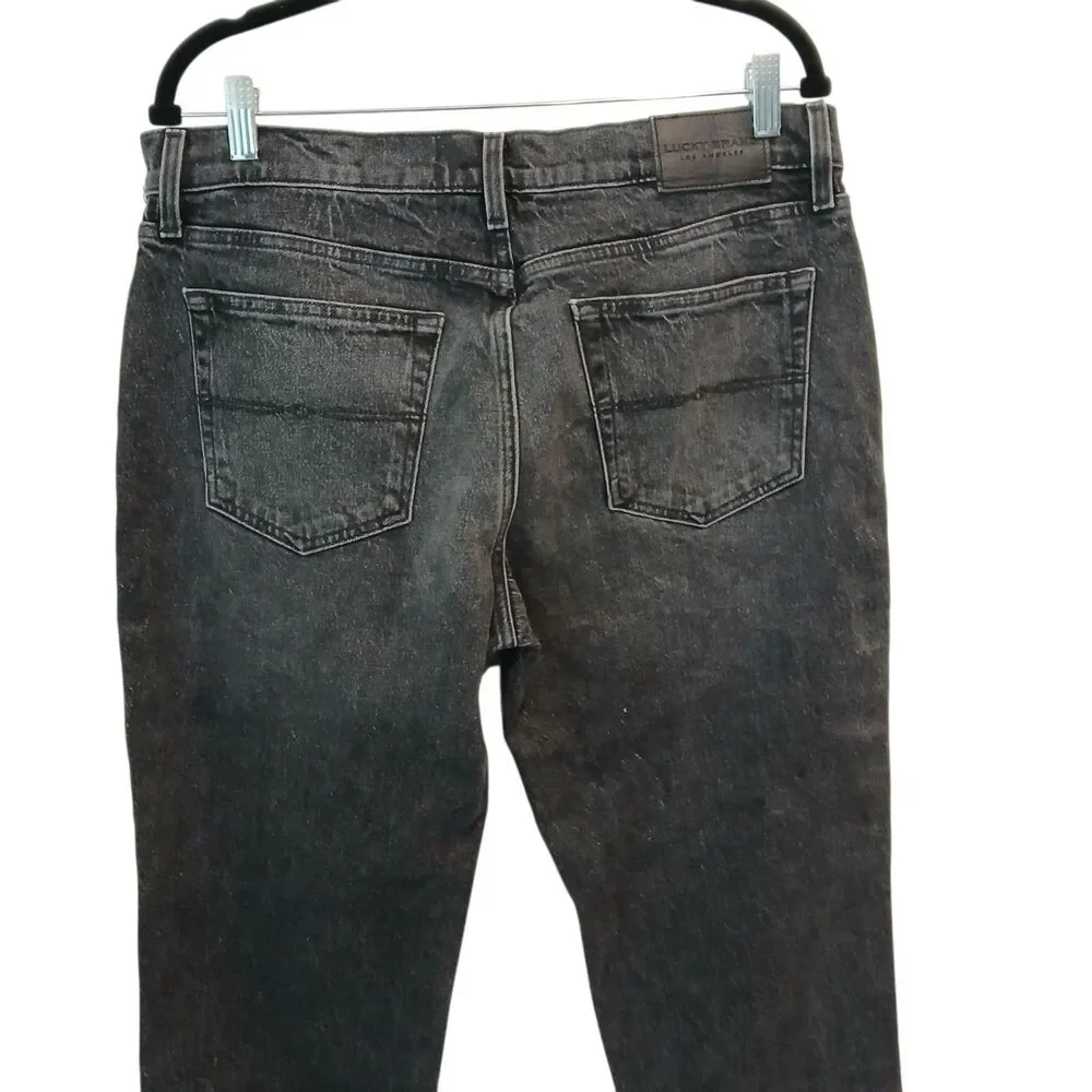 Lucky Brand Mid Rise Sienna Slim Boyfriend Jean Black Silver Glitter 10/30 Y2k‎